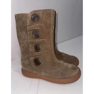 Livie & Luca Marchita Tiempo Taupe Brown Leather Ruched Children’s Boots Size 12